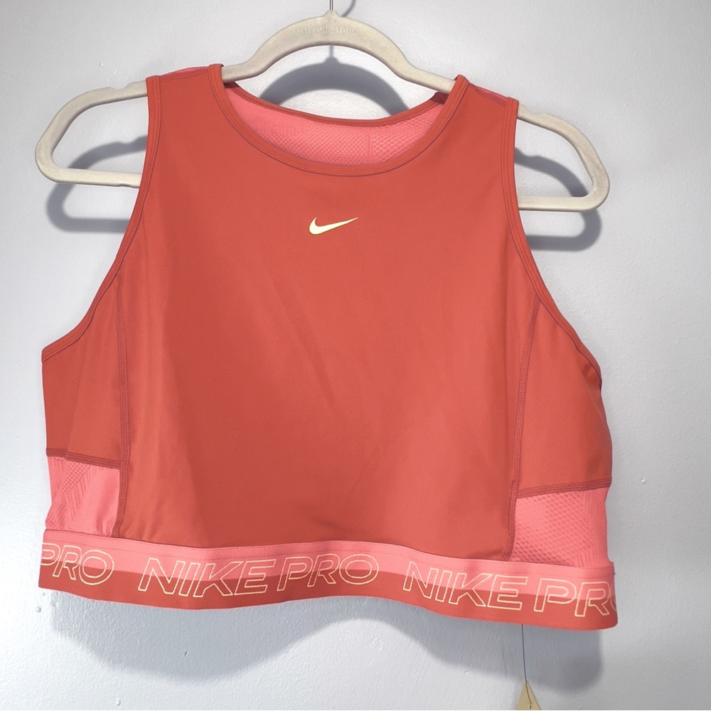 Nike Pro Dri-Fit Cropped Training Tank Coral - XL